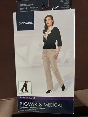 Sigvaris Medical Soft Opaque Knee-High Hosiery in Midnight Blue